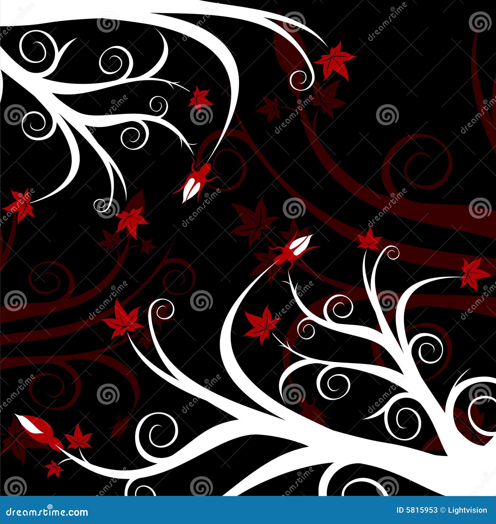 Red & Black Floral stock vector. Illustration of abstract 5815953