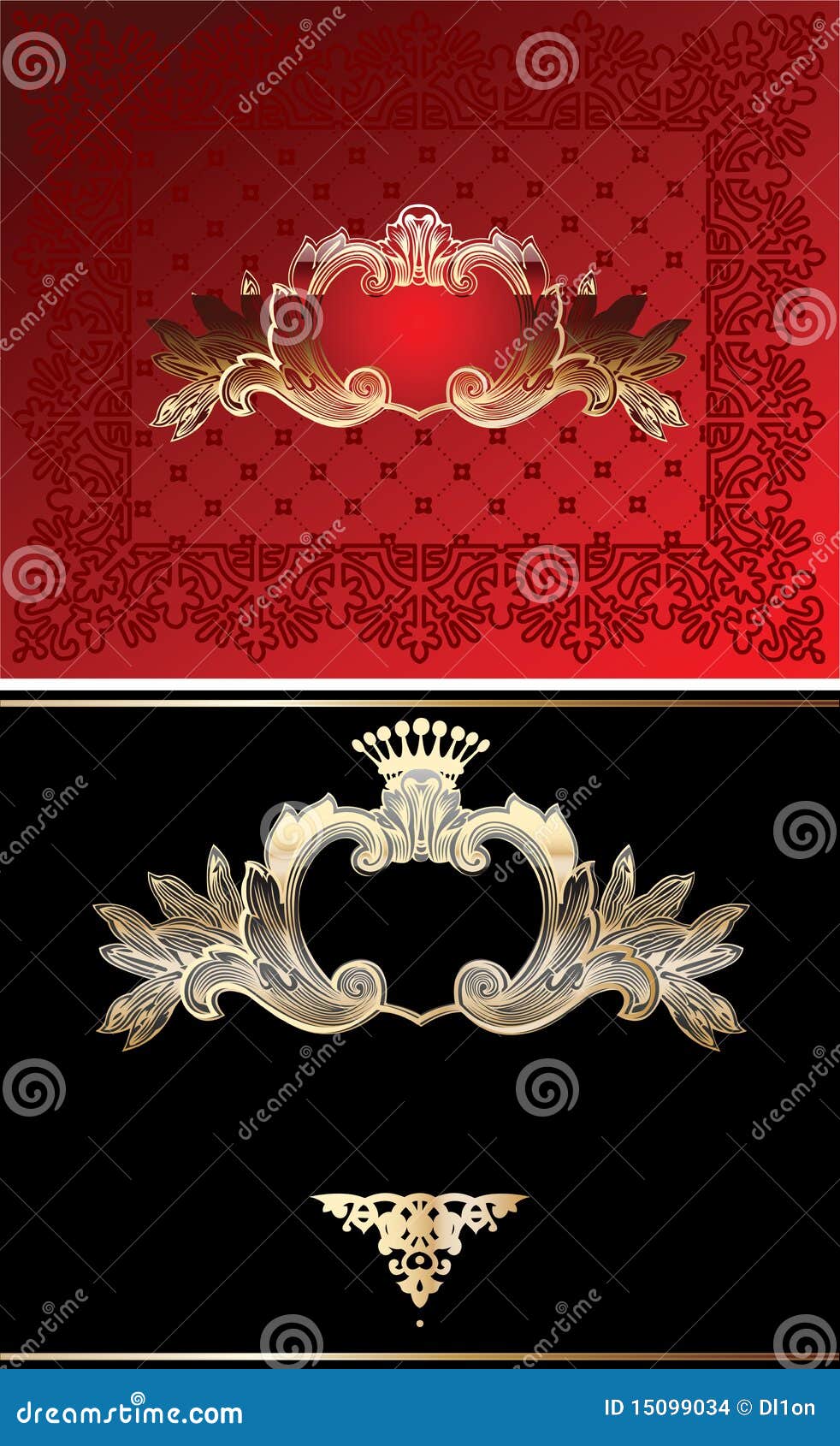 Red, Black and Gold Ornate Background Stock Vector - Illustration of