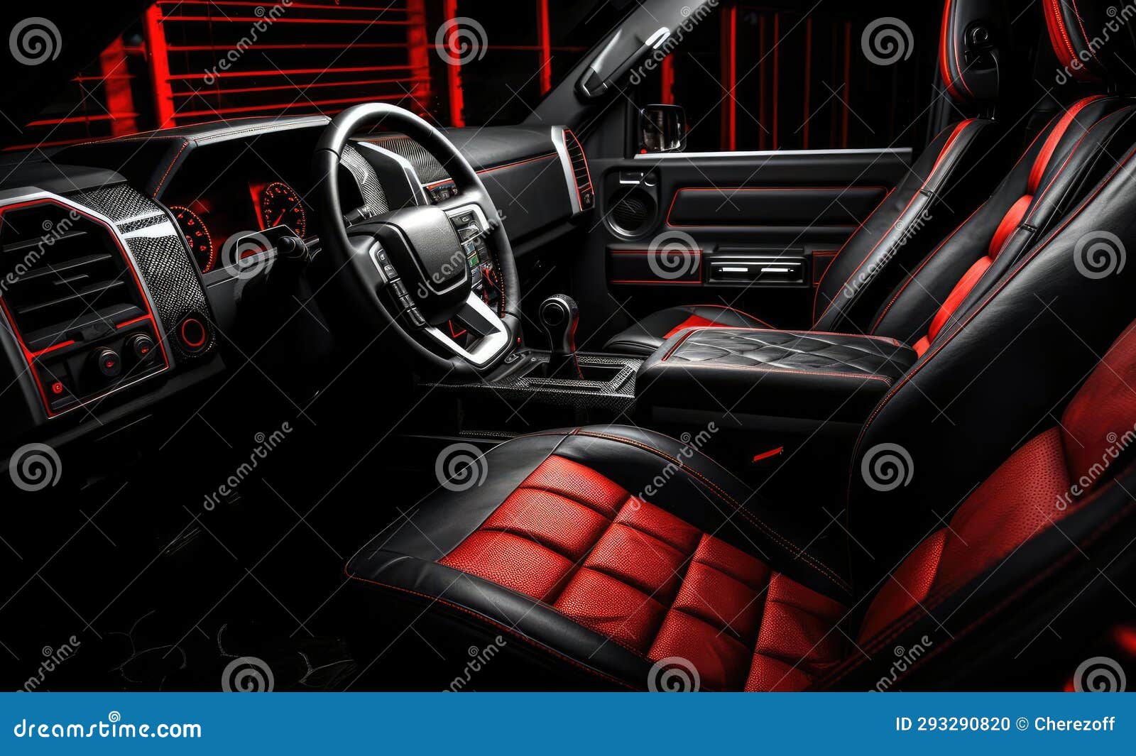 Red and Black Interior of a Car Stock Photo Image of cockpit, vehicle