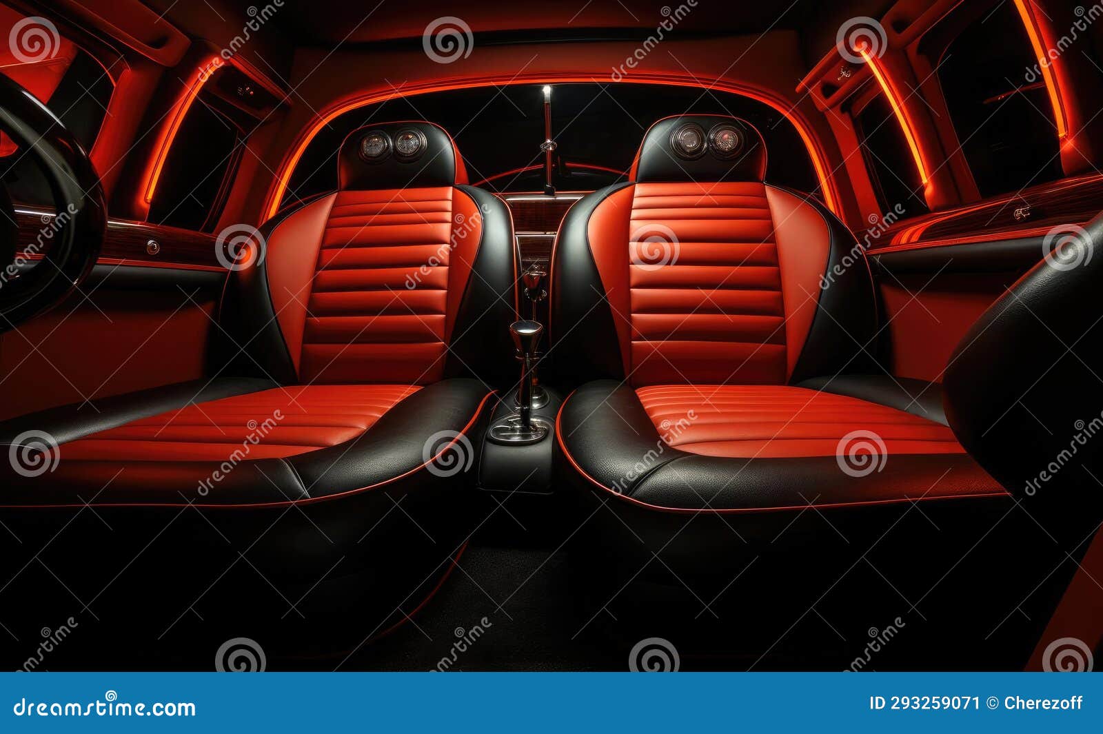Red and Black Interior of a Car Stock Image Image of luxury, flare