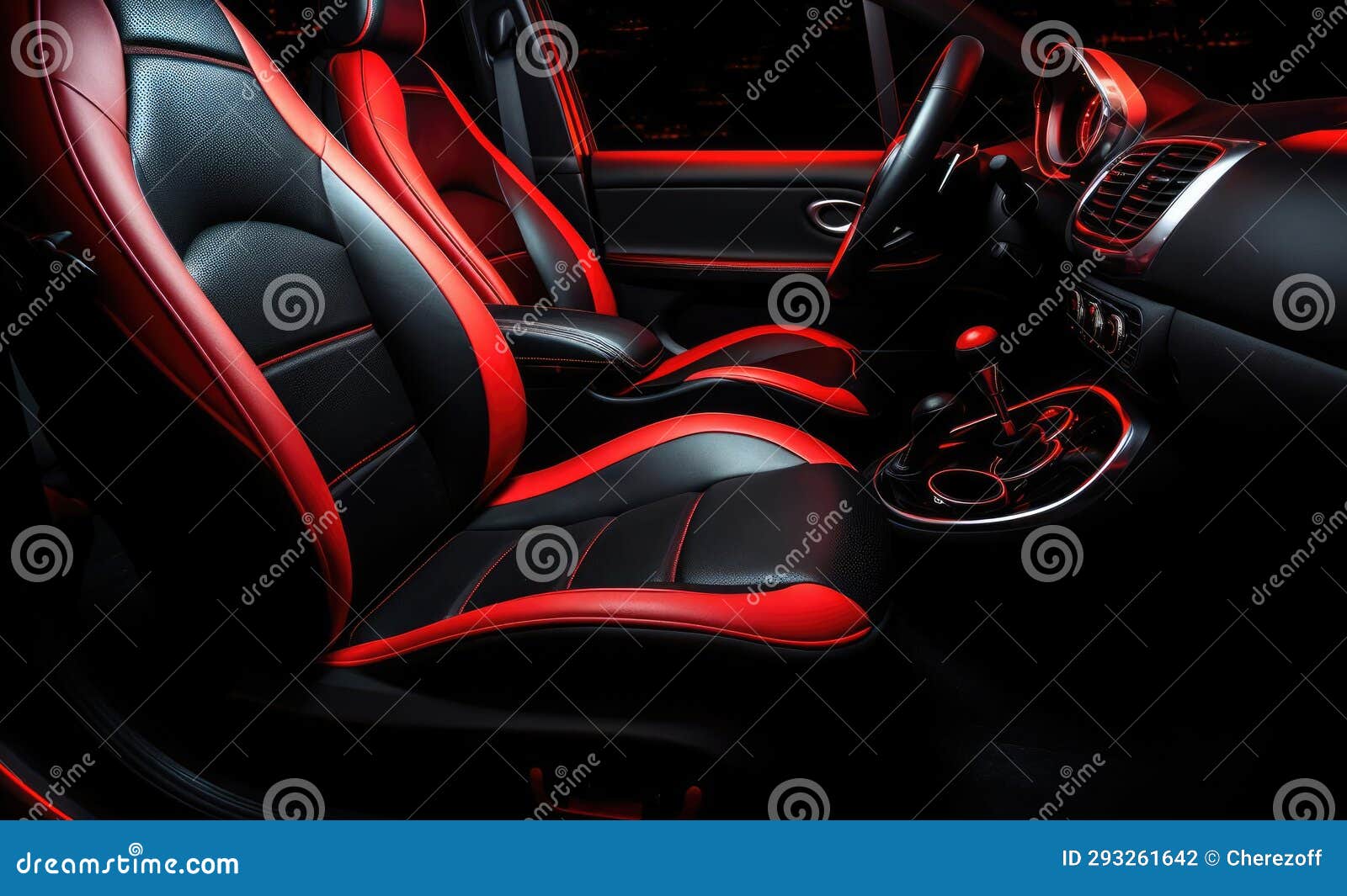 Red and Black Interior of a Car Stock Photo Image of concept, vehicle