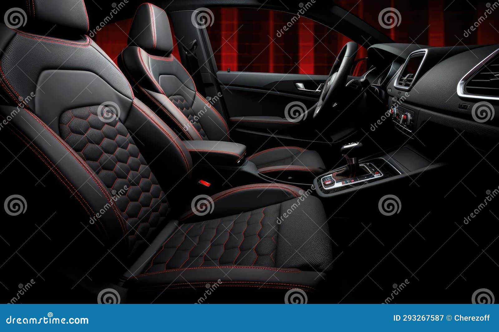Red and Black Interior of a Car Stock Image Image of seat, dashboard