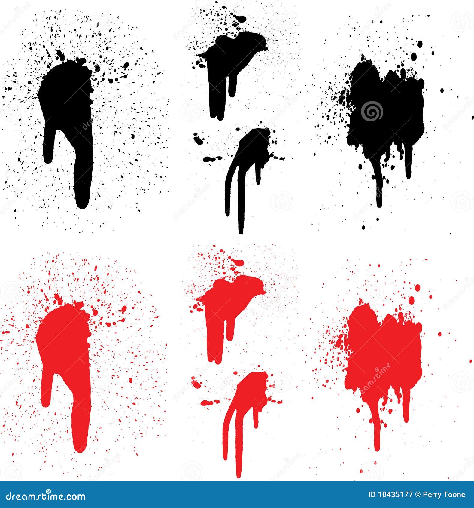 Red & Black Paint and Splats Stock Vector Illustration of splat