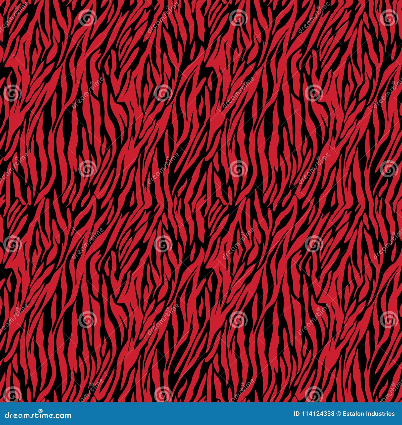 Red on Black Zebra Stripe Print Seamless Repeat Pattern Background