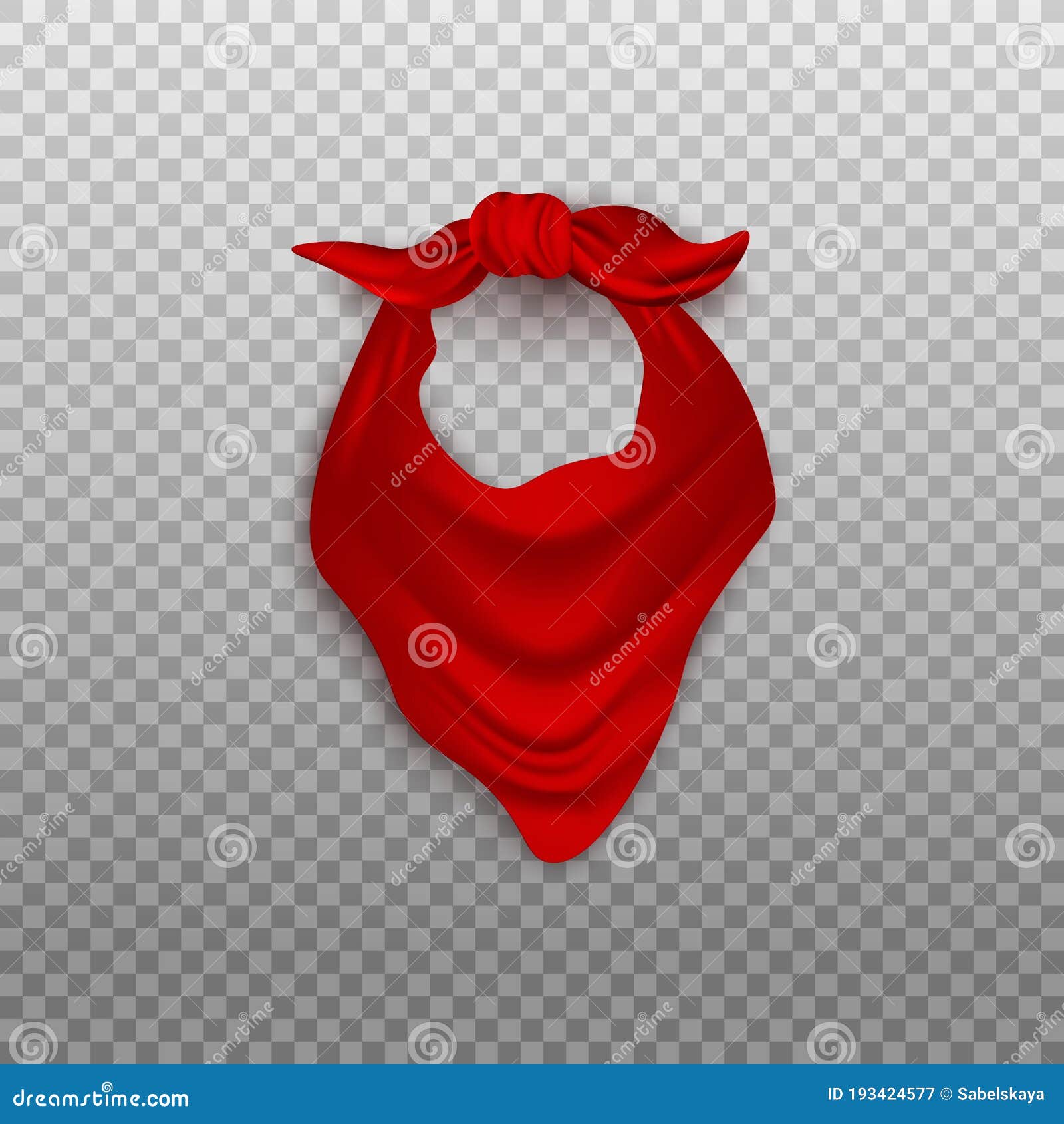 Download Red Blank Bandana Or Neck Scarf Realistic Vector Mockup ...