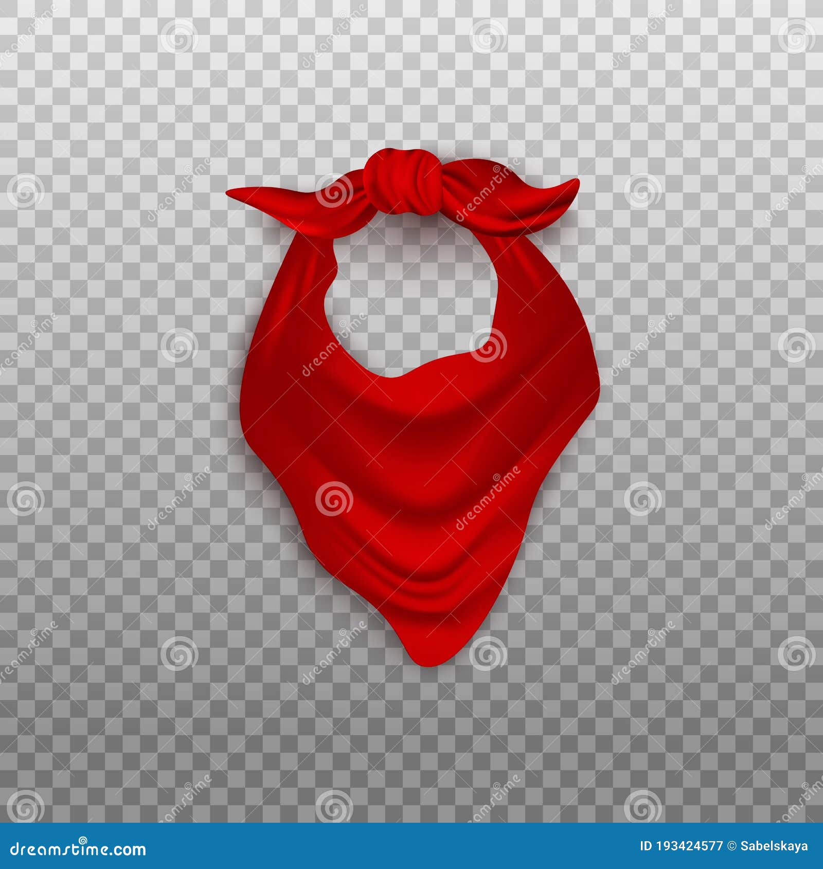 Download Red Blank Bandana Or Neck Scarf Realistic Vector Mockup ...
