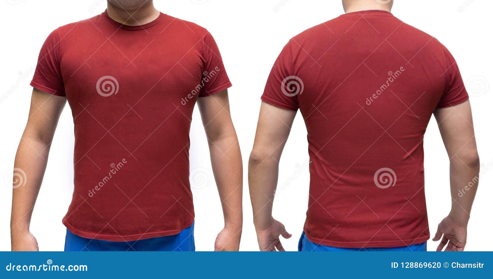 Download Red Blank T-shirt On Human Body For Graphic Design Mock Up ...