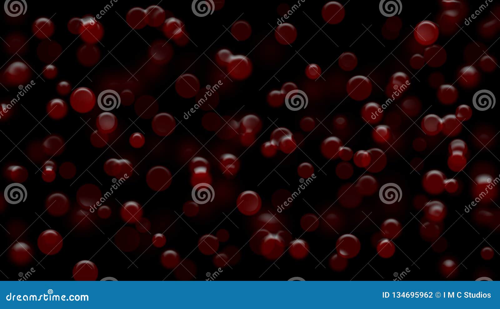 Red Blood Cells or Drops on Black Background Stock Illustration