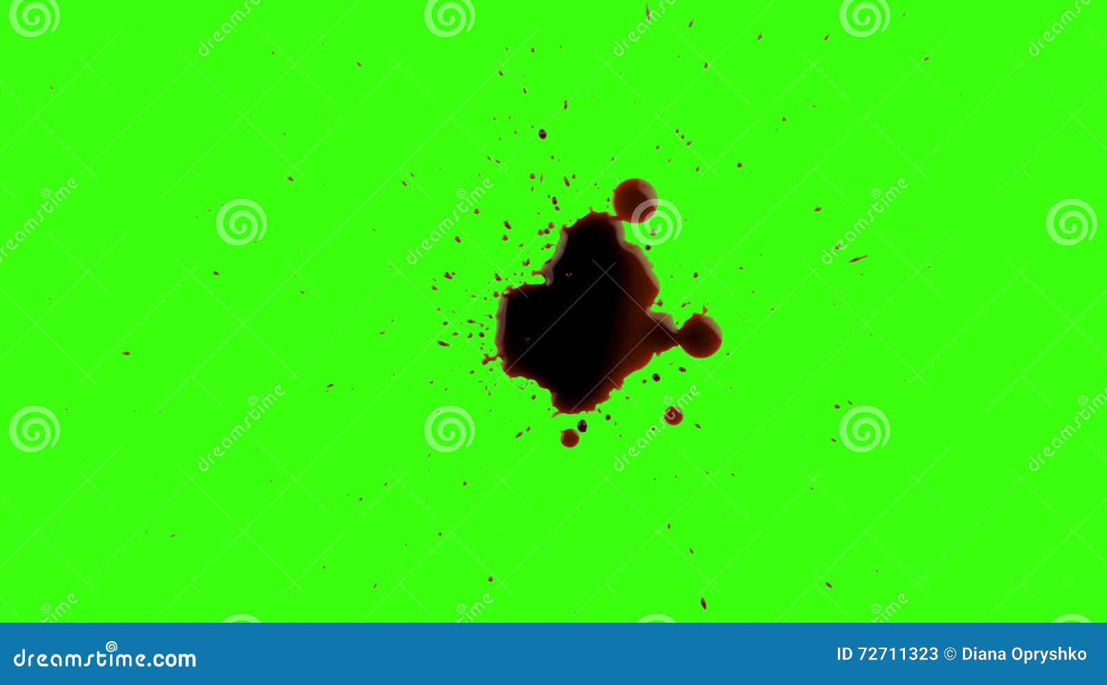 Red Blood Splatter Splash Isolated Green Screen Stock Video - Video of