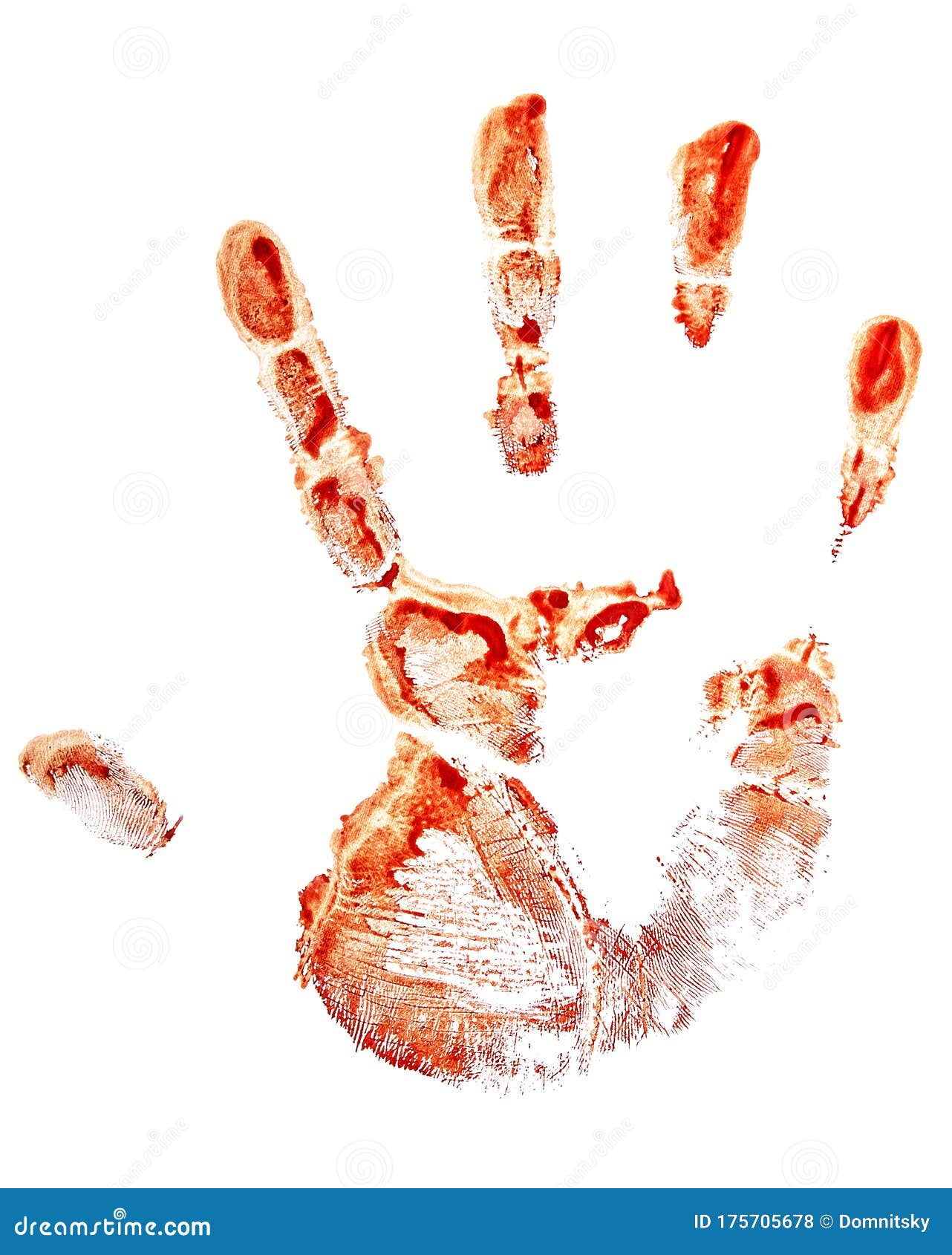 Red Bloody Handprint on White Background Stock Photo - Image of cutout