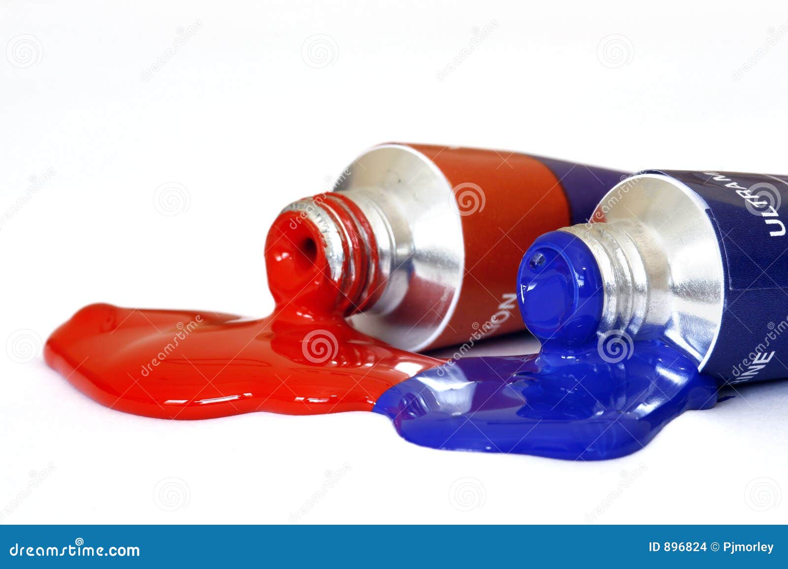 red and blue acrylic paint