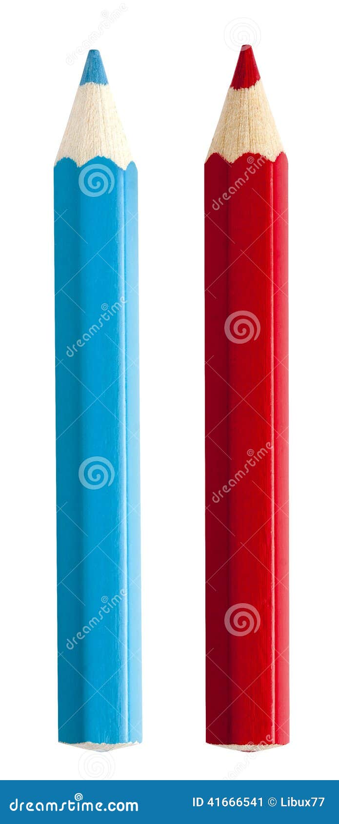 Red Blue Color Pencils Isolated Stock Image Image of sharpen, sharp 41666541