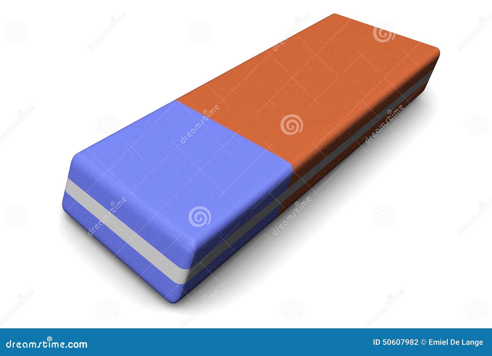 Red and blue eraser stock illustration. Illustration of single - 50607982