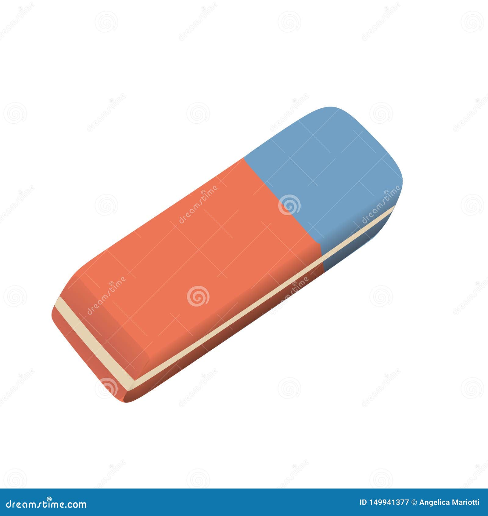 red and blue eraser 