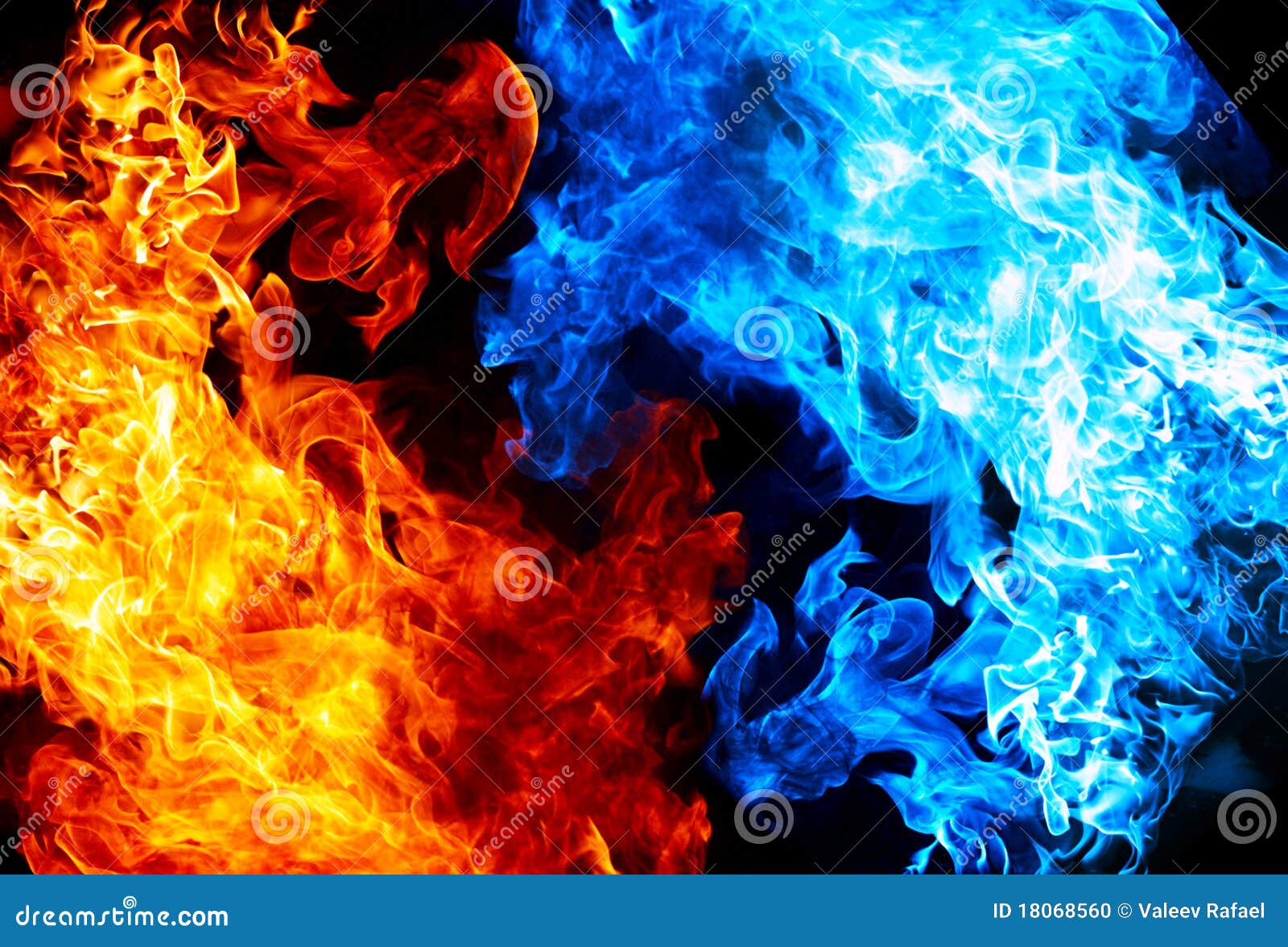 red and blue fire