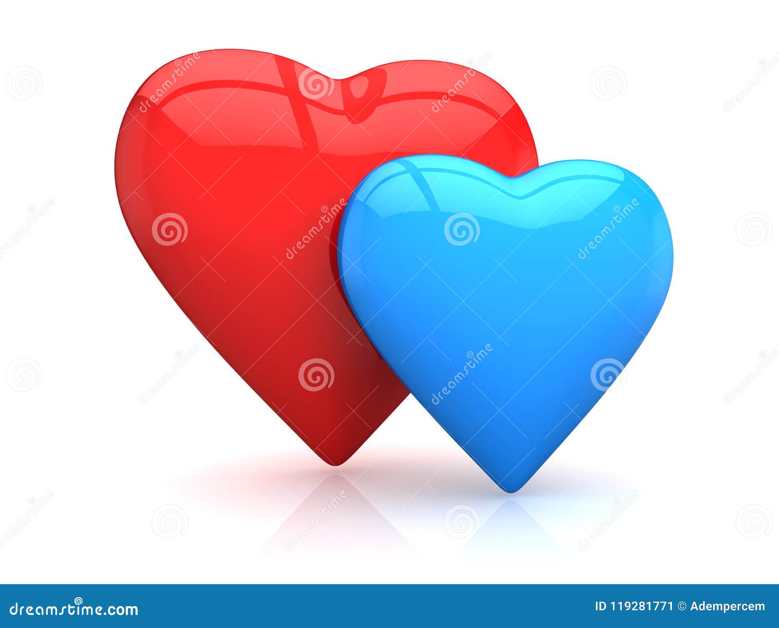 Red and Blue Heart stock illustration. Illustration of design 119281771