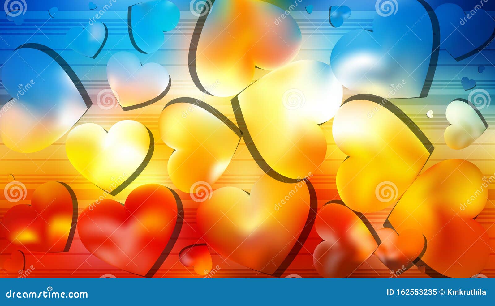 Red and Blue Heart Wallpaper Background Stock Vector Illustration of