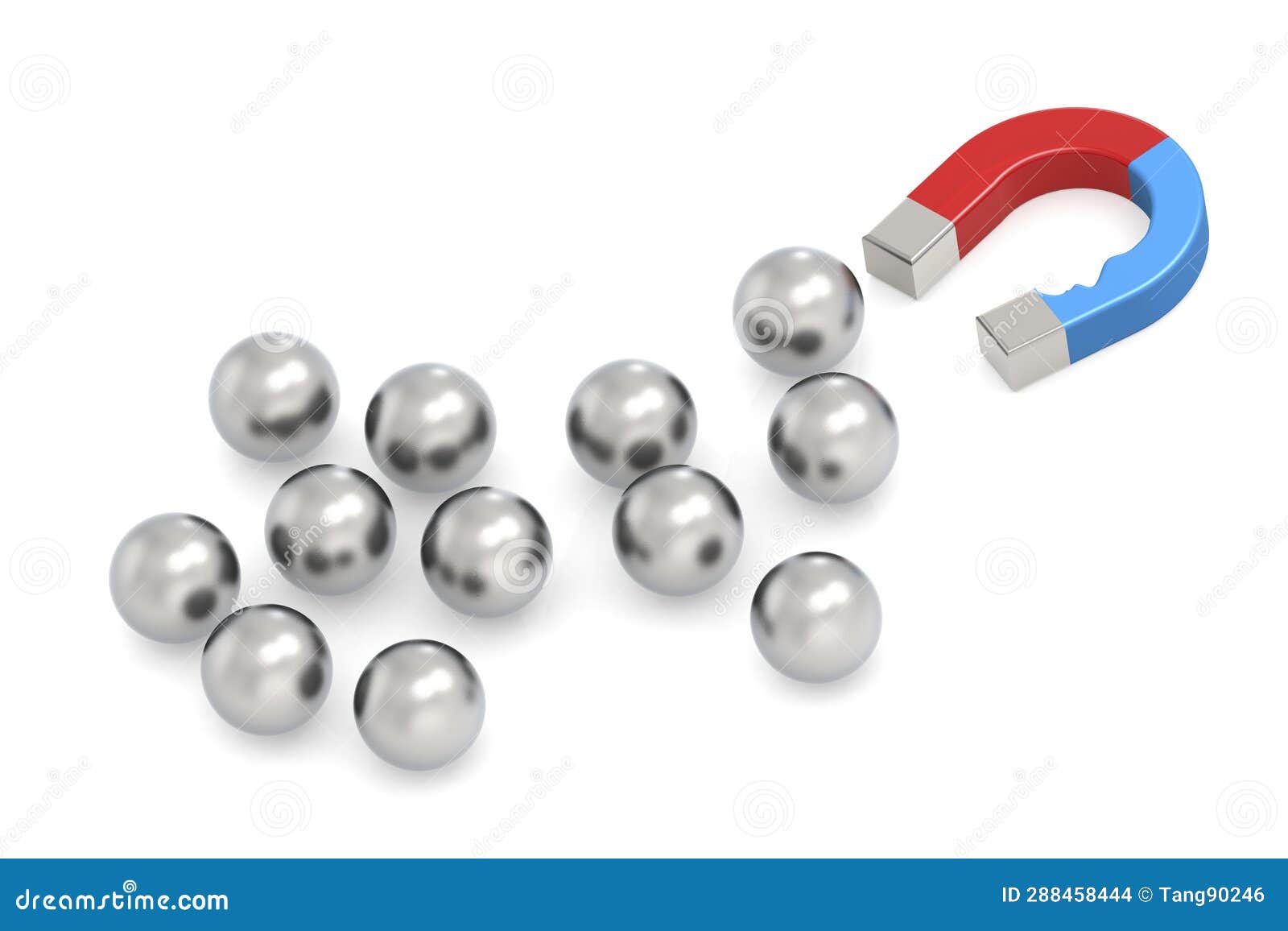 Red Blue Attract Steel Balls Stock Illustration Illustration of horseshoe, blue 288458444