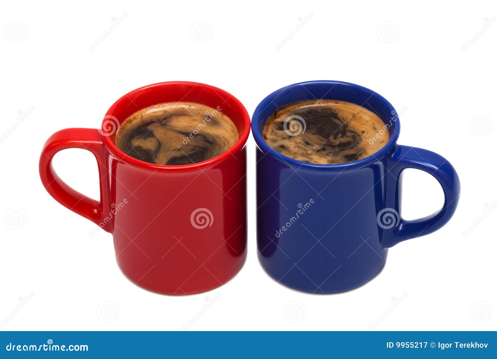 Red and blue mug stock image. Image of cafe, beverages 9955217