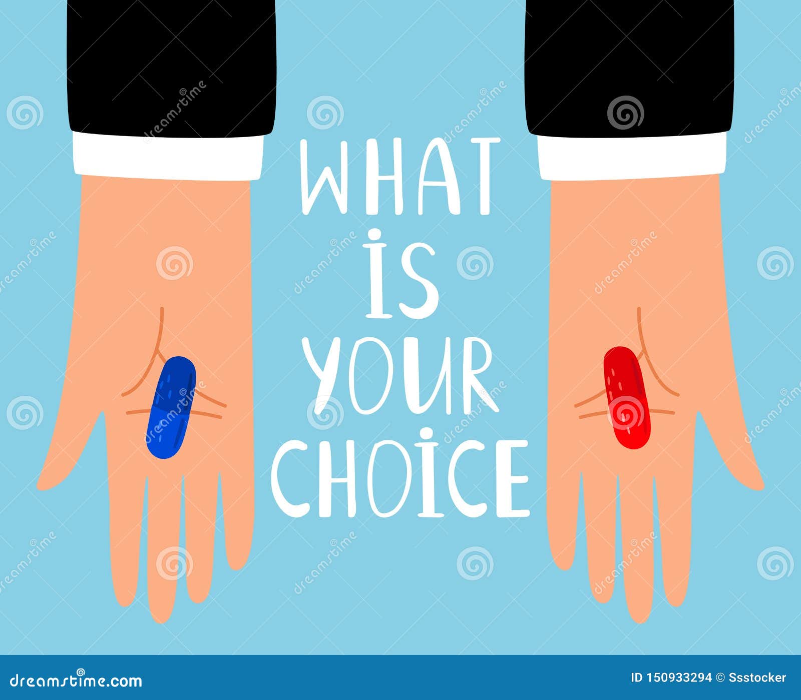 Red And Blue Pills Choice Stock Vector Illustration Of Healthy