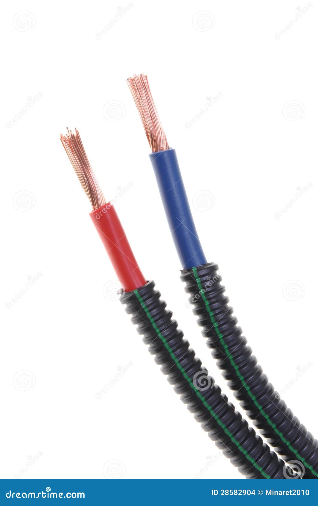 Red And Blue Power Supply Copper Wires Stock Photo Image Of