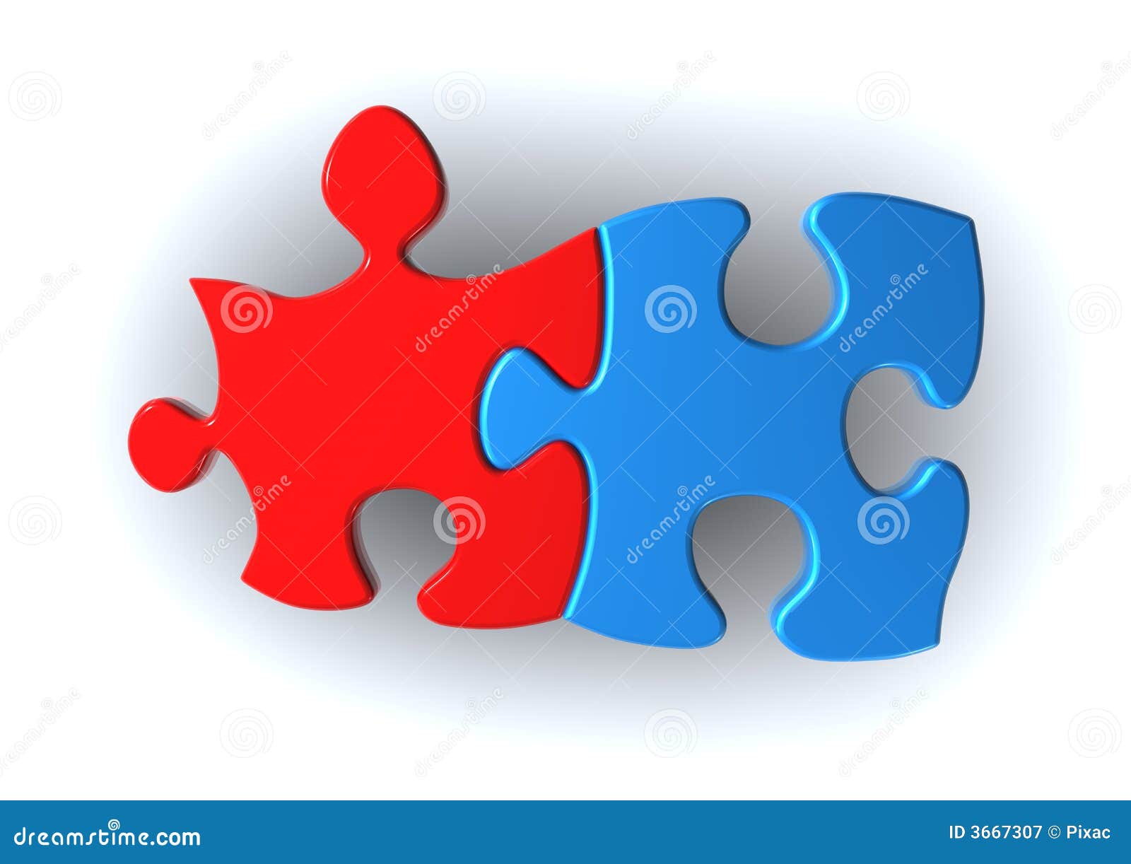 Red and blue puzzle pieces stock illustration. Illustration of balancing -  3667307
