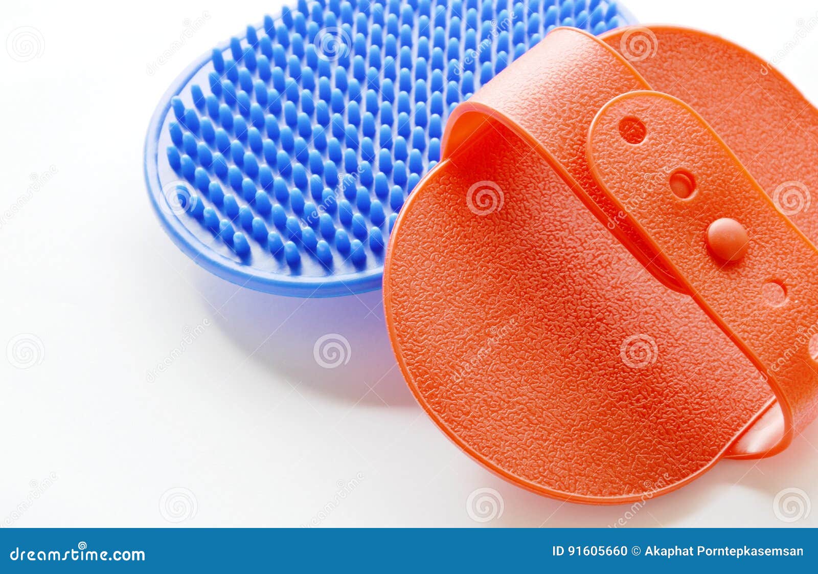 Red and Blue Rubber Pet Bath Brush on White Background Stock Photo Image of accessories