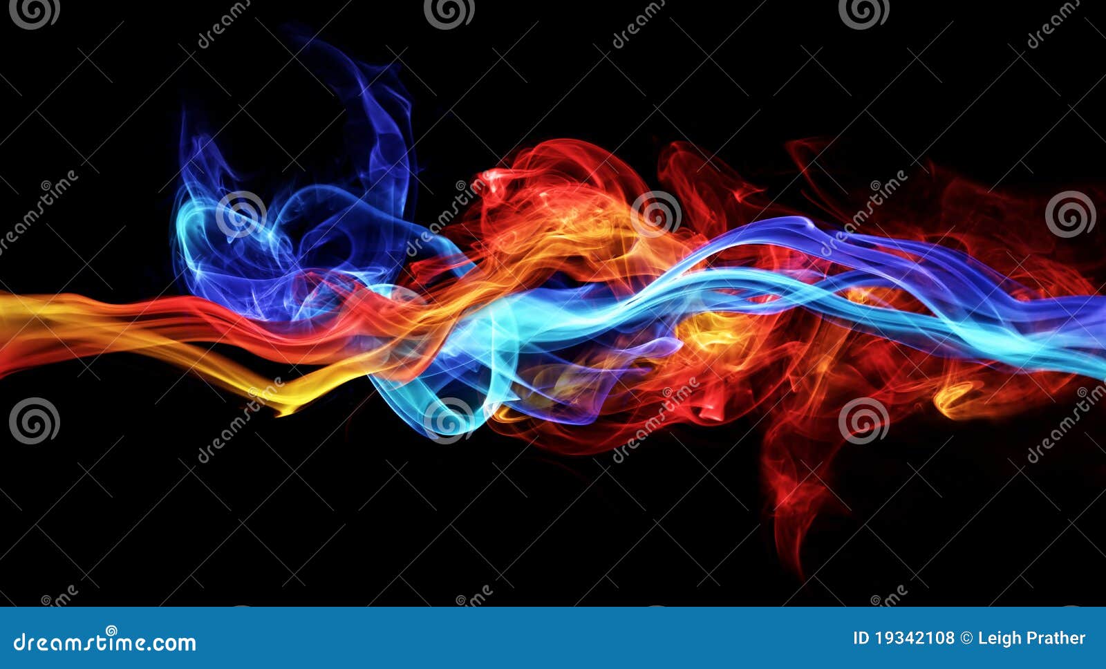 red and blue smoke