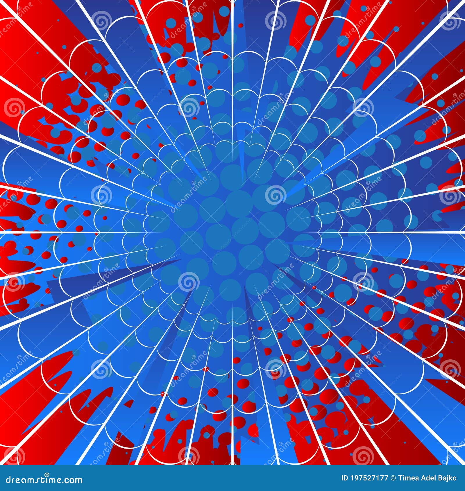 Red and Blue Spider Web Cartoon Background. Stock Vector - Illustration
