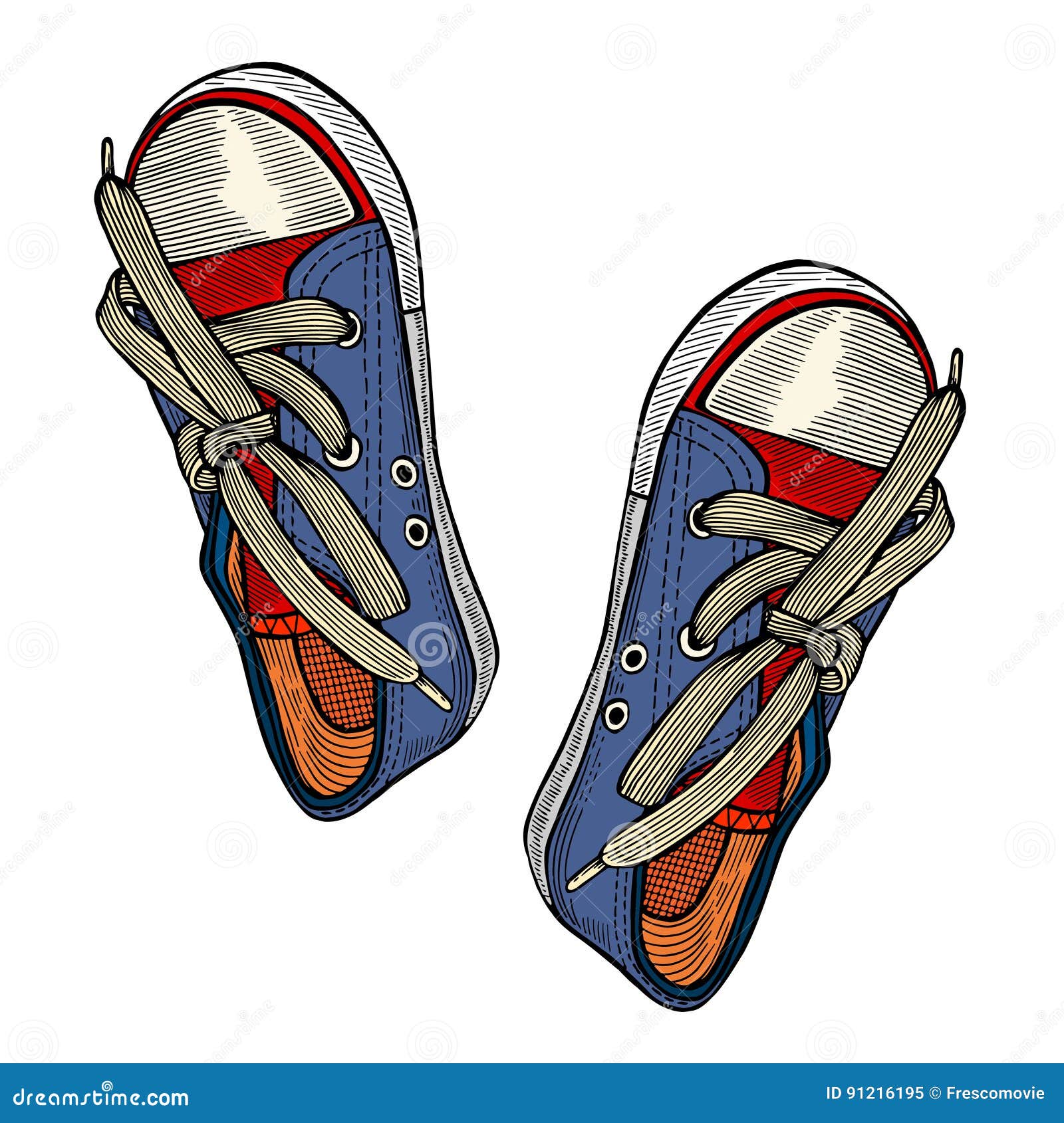 Red and Blue Sports Sneakers Stock Vector - Illustration of rubber ...