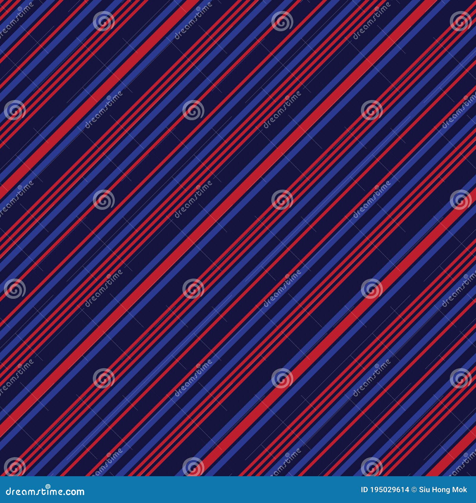 Red and Blue Stripe Seamless Pattern Background in Diagonal Style Stock