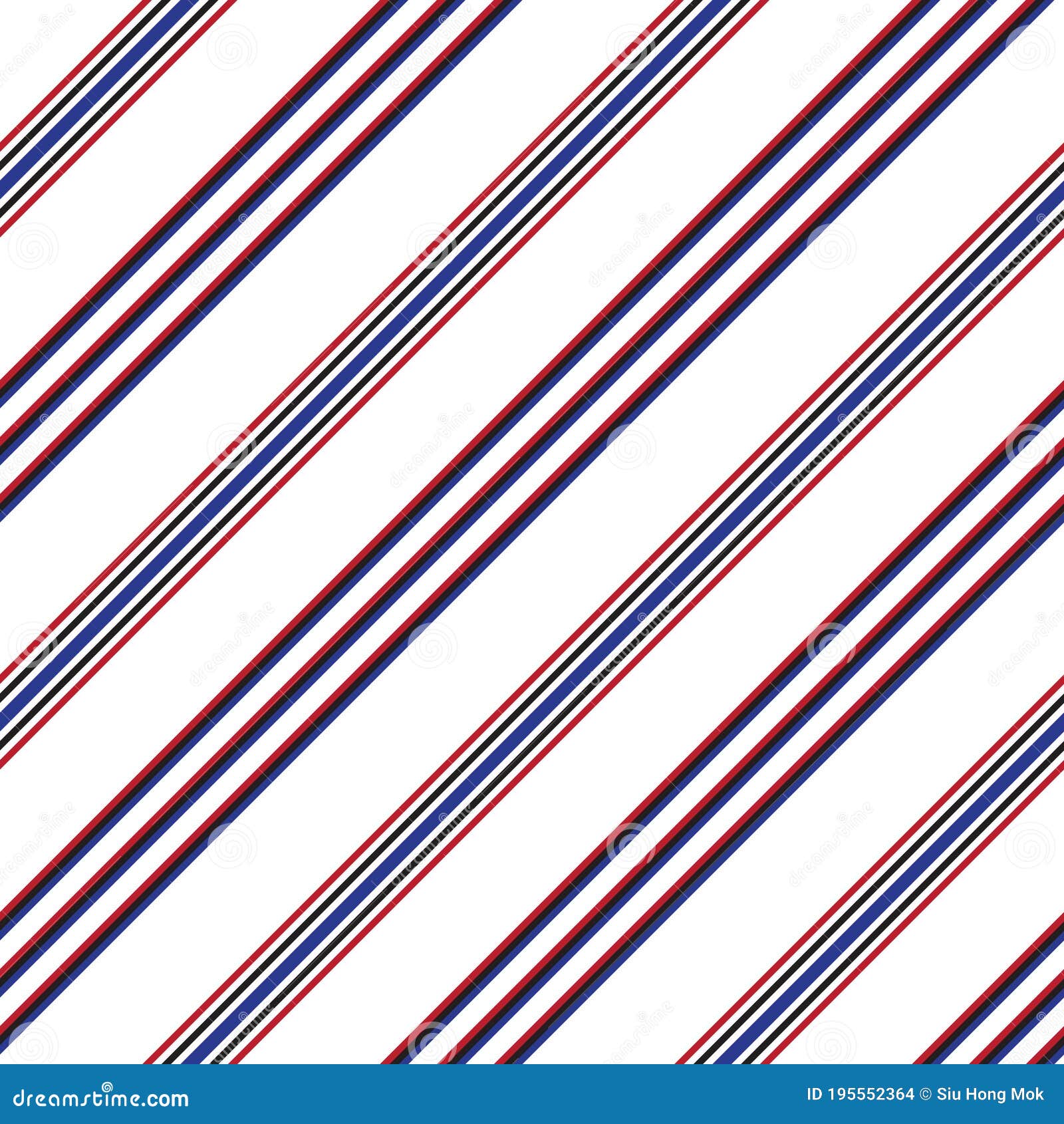 Red and Blue Stripe Seamless Pattern Background in Diagonal Style Stock