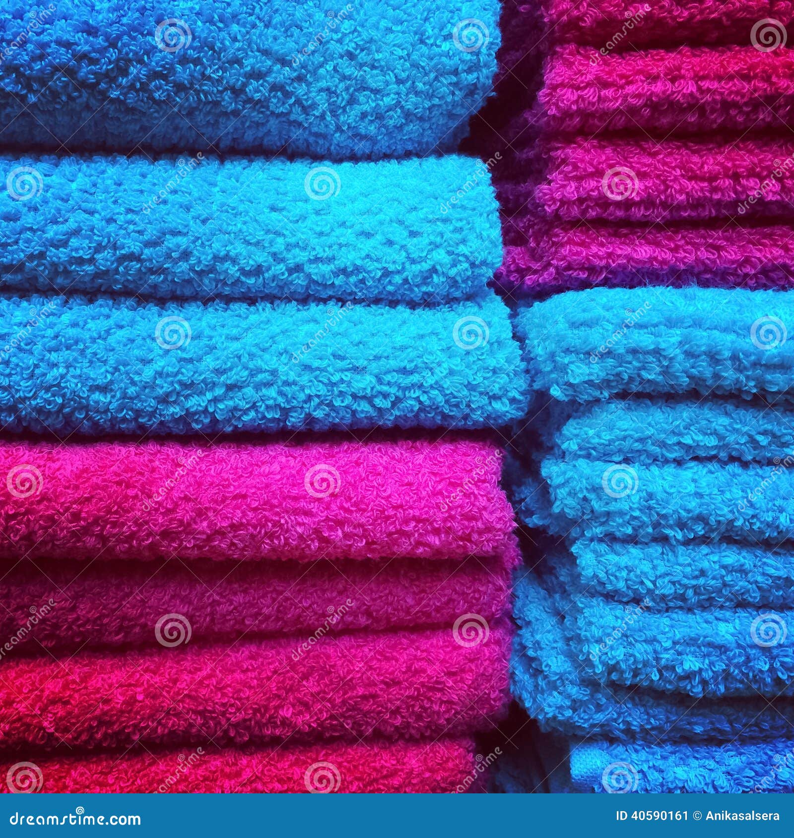 Red and blue towels stock image. Image of stack, color 40590161