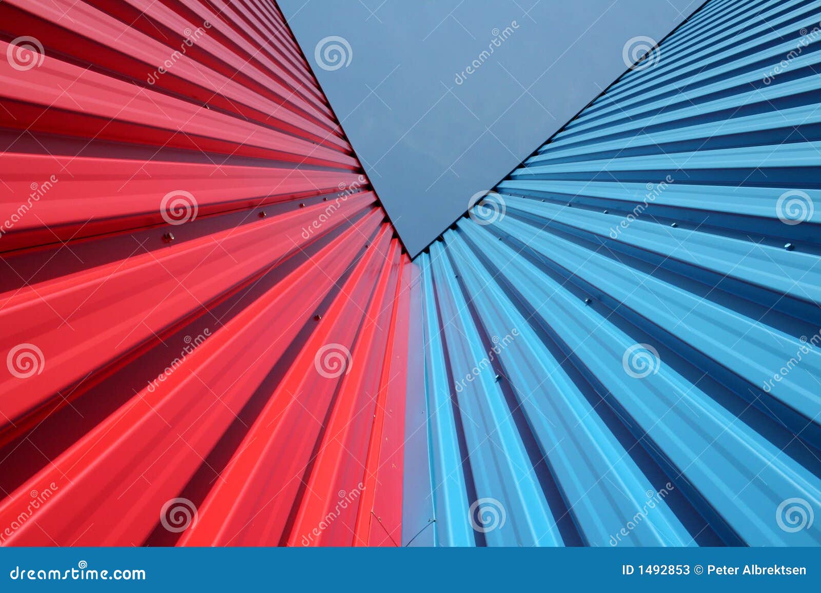 Red and Blue walls stock image. Image of wall, blue, downtown 1492853