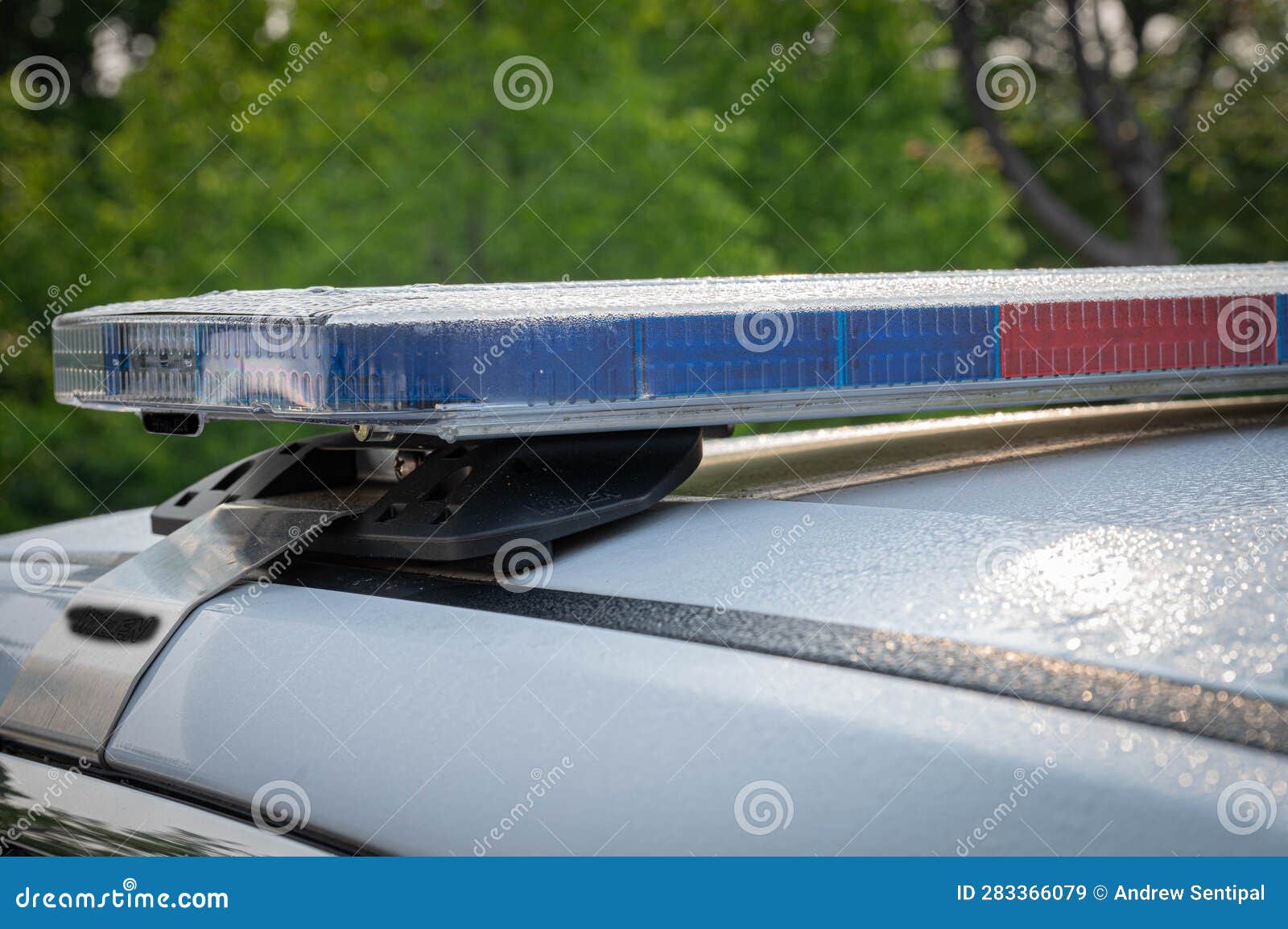 Red and Blue Warning Lights on an Emergency Vehicle Stock Image Image