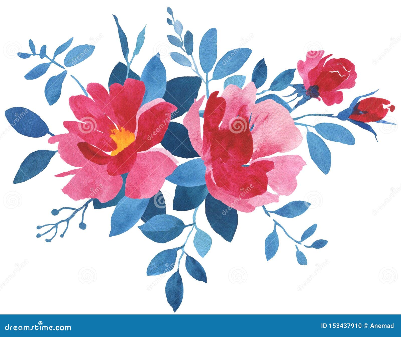 Blue Watercolor Flower Stock Illustrations 90 433 Blue Watercolor Flower Stock Illustrations Vectors Clipart Dreamstime