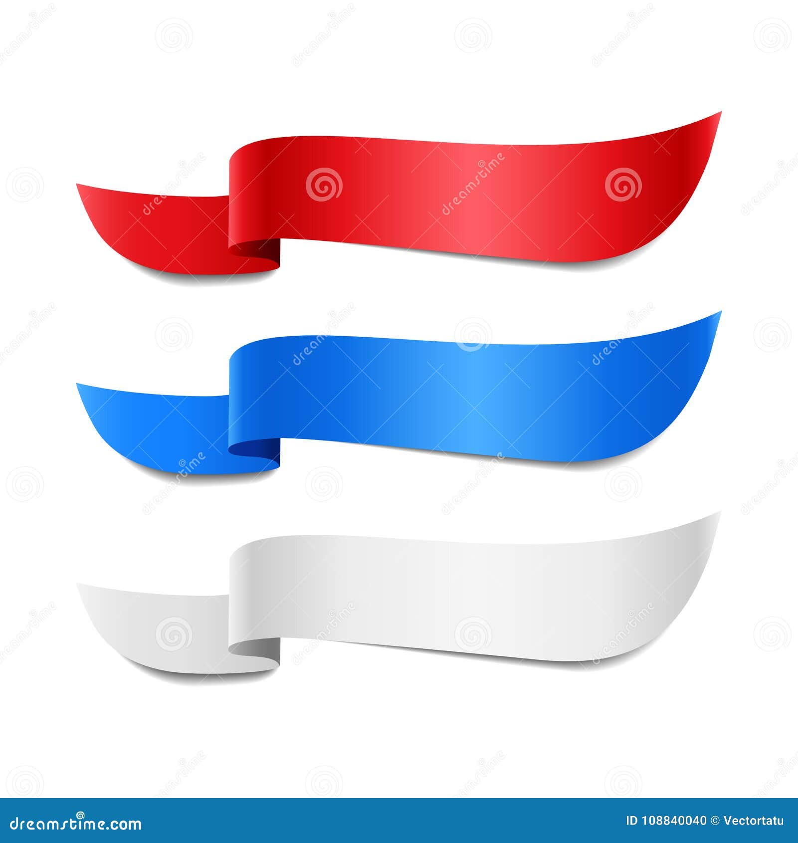 Red, Blue and White Ribbon Banners Stock Vector - Illustration of festival,  europe: 108840040