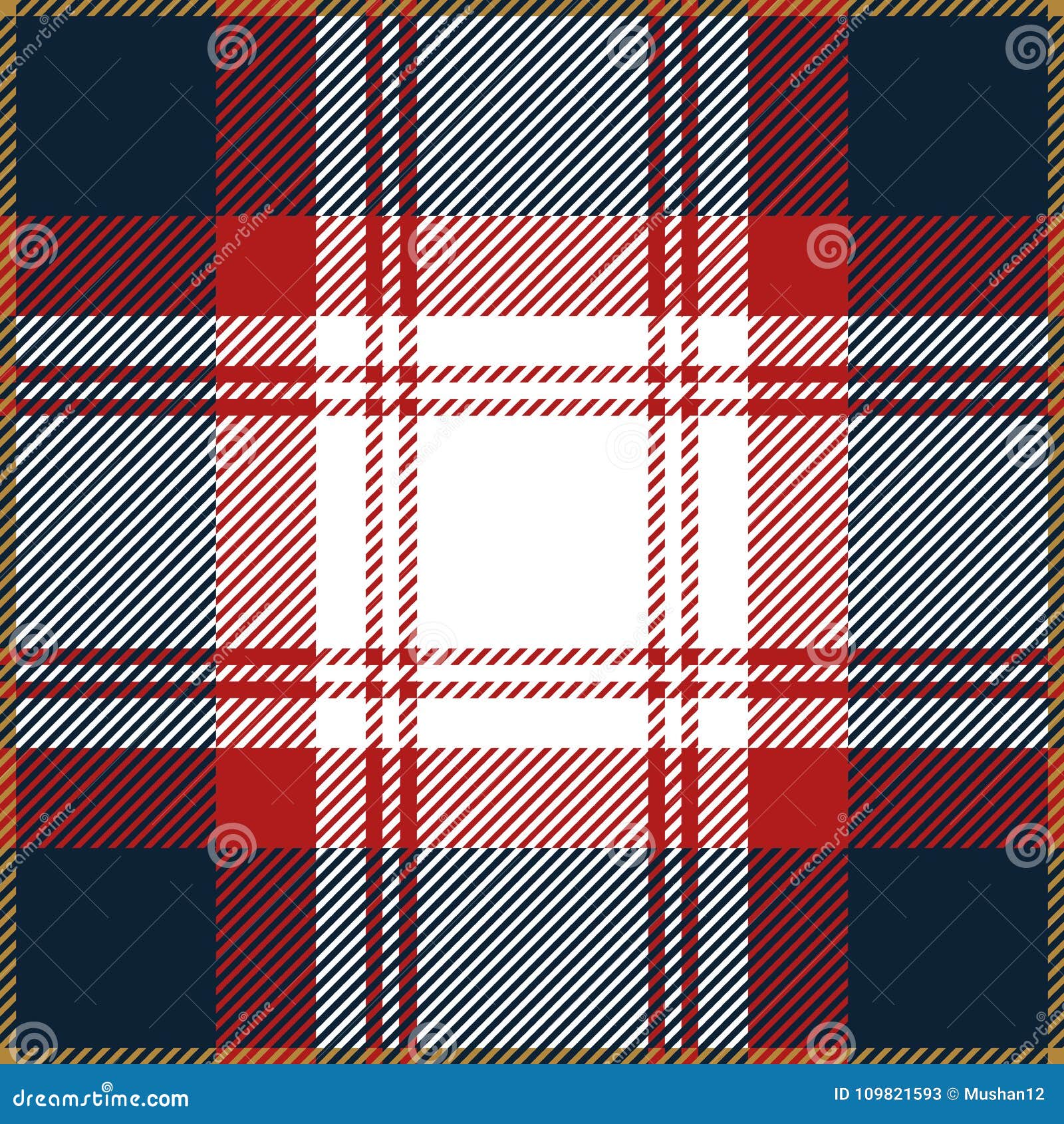 Blue And Red Tartan Plaid Seamless Pattern Background Stock