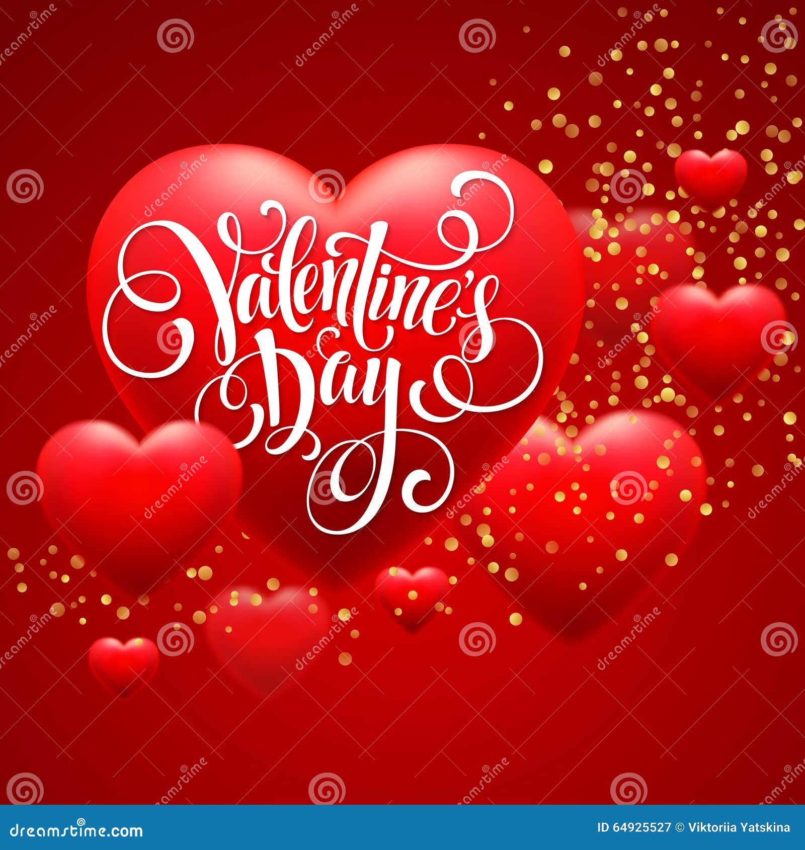 Red Blur Hearts Valentine Day Background. Vector Stock ...