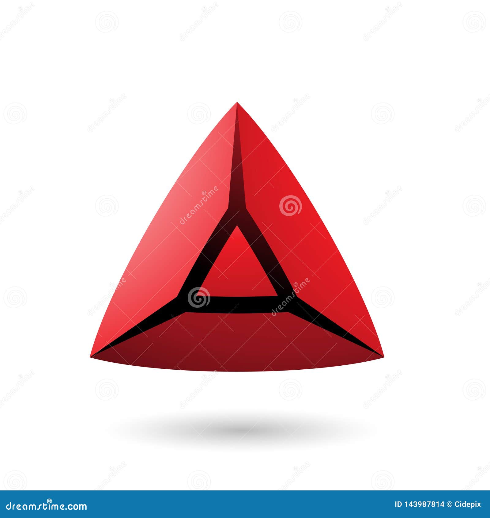 Red and Bold 3d Pyramid Vector Illustration Stock Vector - Illustration ...