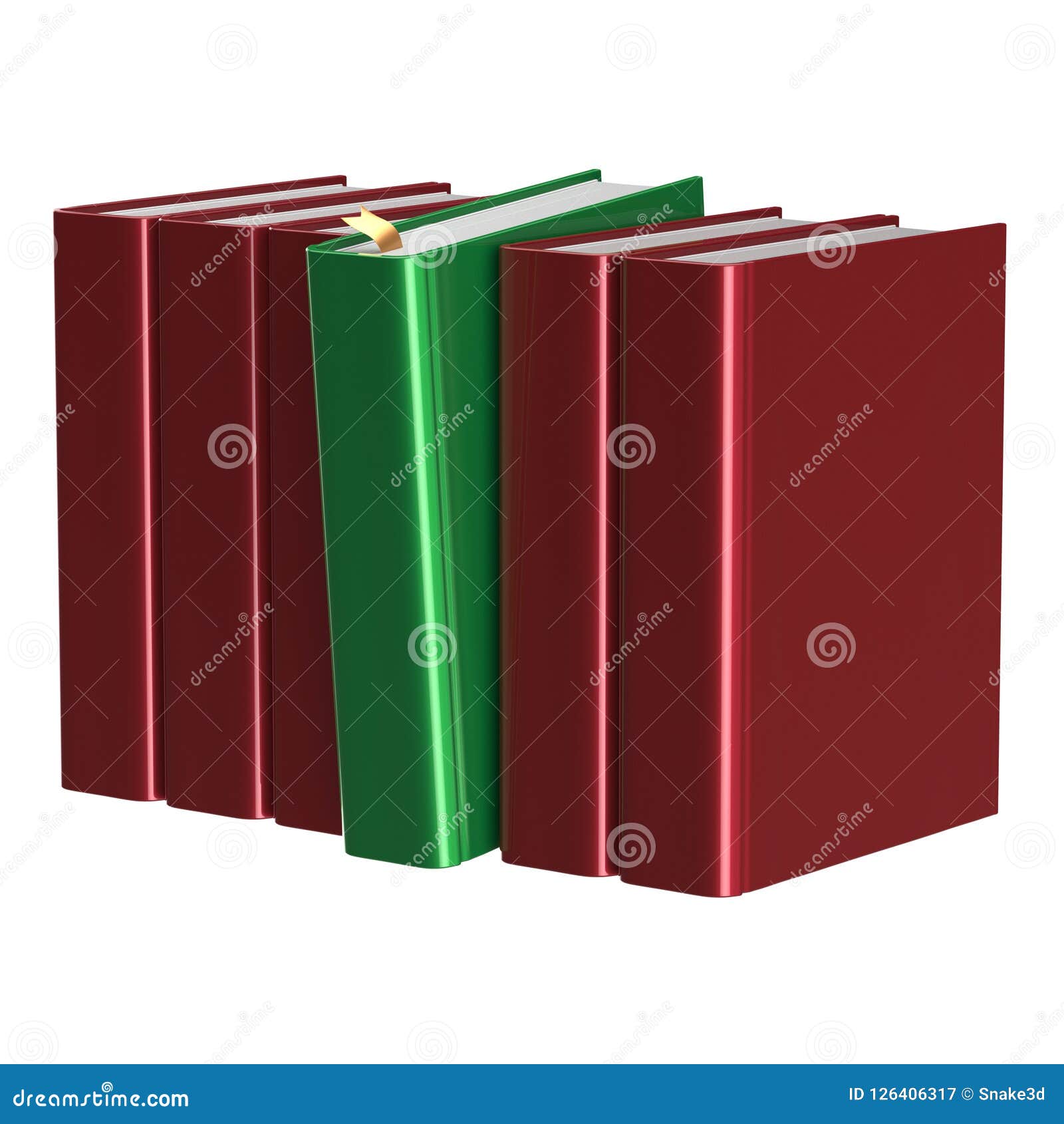 Red Books Row One Green Selected Choosing Leadership Stock Illustration ...