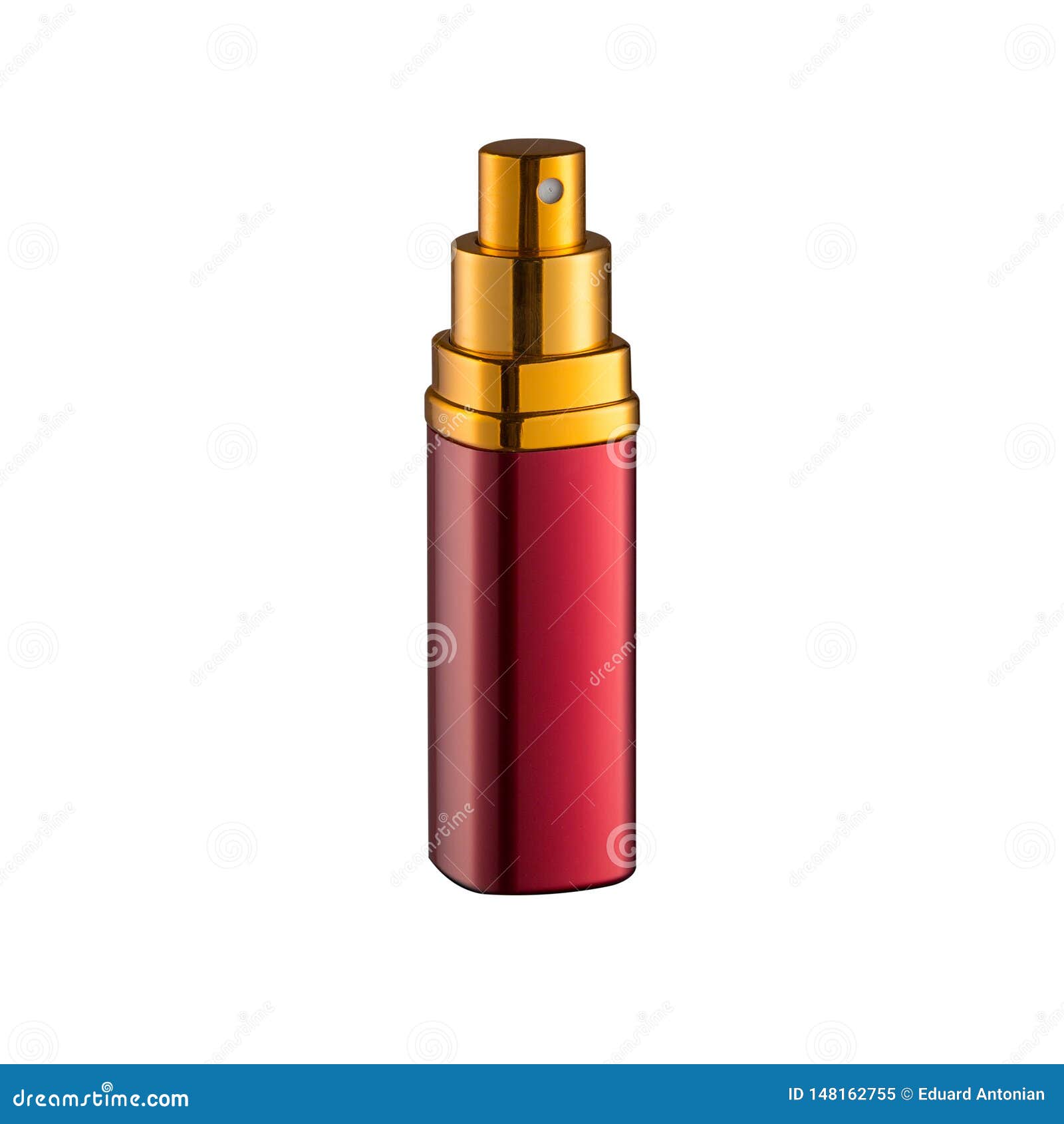 Red Bottle with Spray for Perfume, without a Cap, on a White Background Stock Image Image of