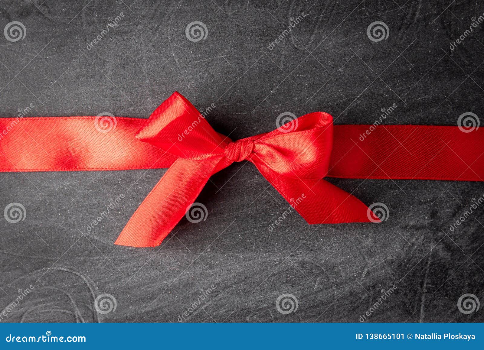 Red Bow on Black Background. Stock Image Image of festive, satin