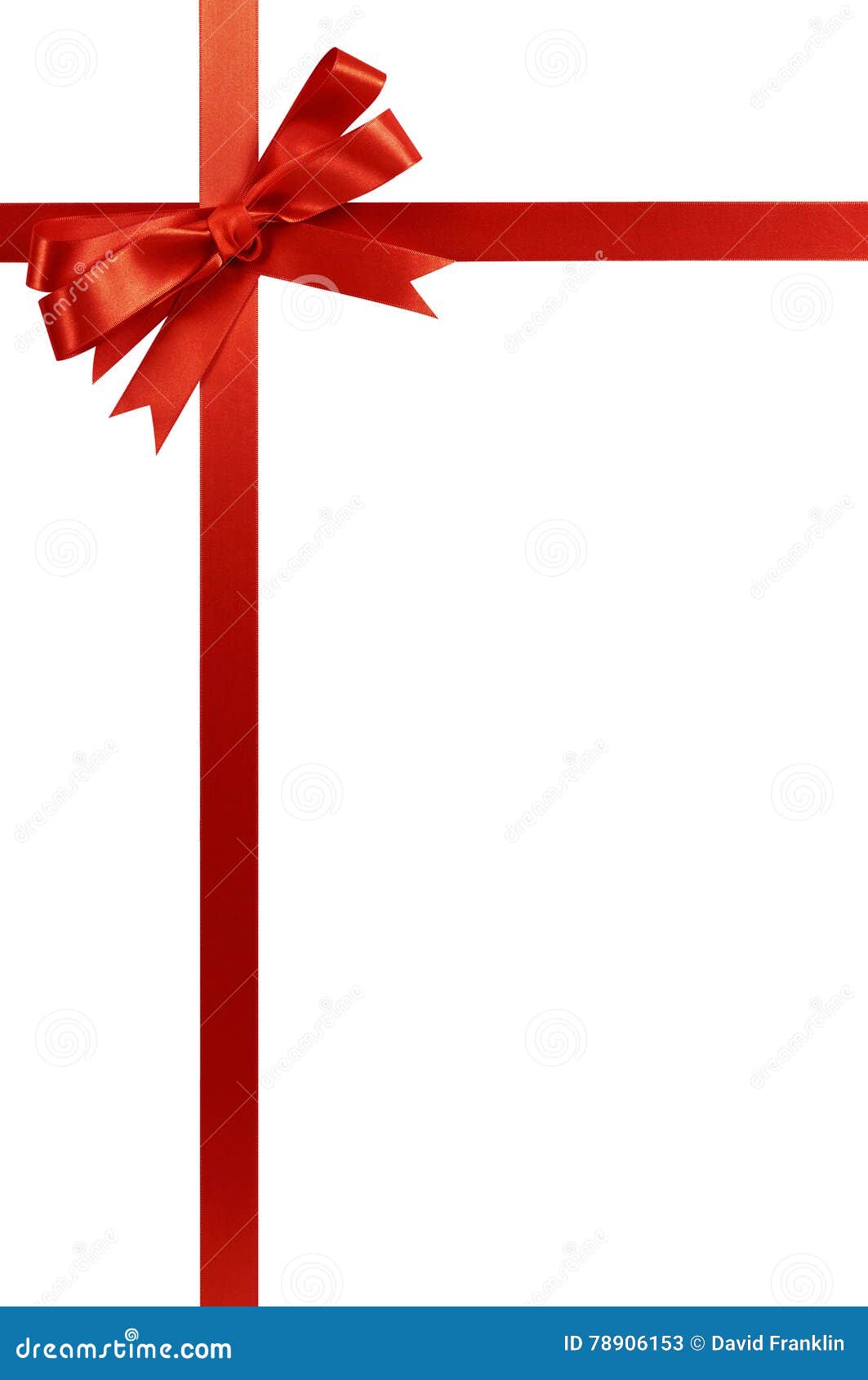 red bow christmas gift ribbon vertical