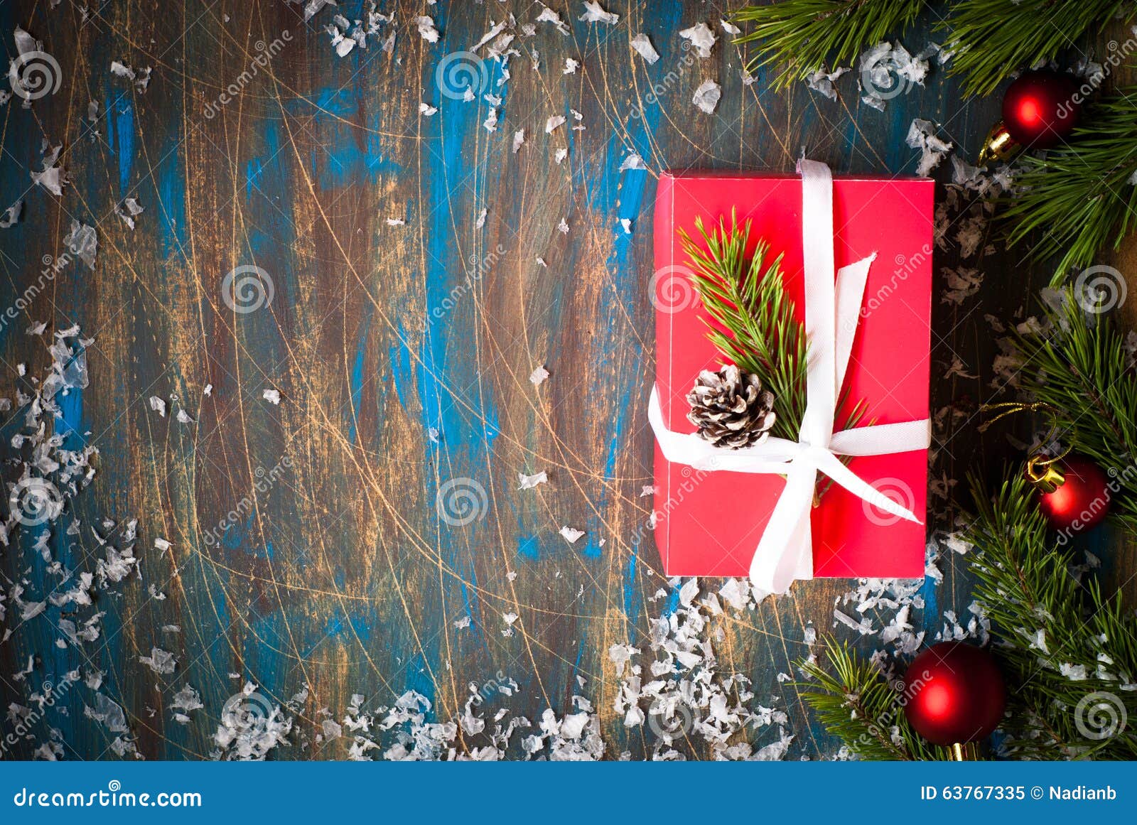 Red Box with Christmas Present Stock Image Image of happy, gift 63767335
