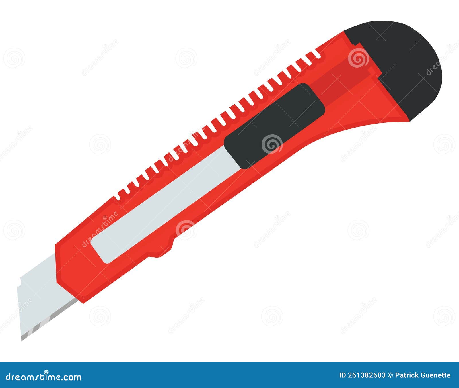 Red box cutter, icon stock vector. Illustration of construction 261382603
