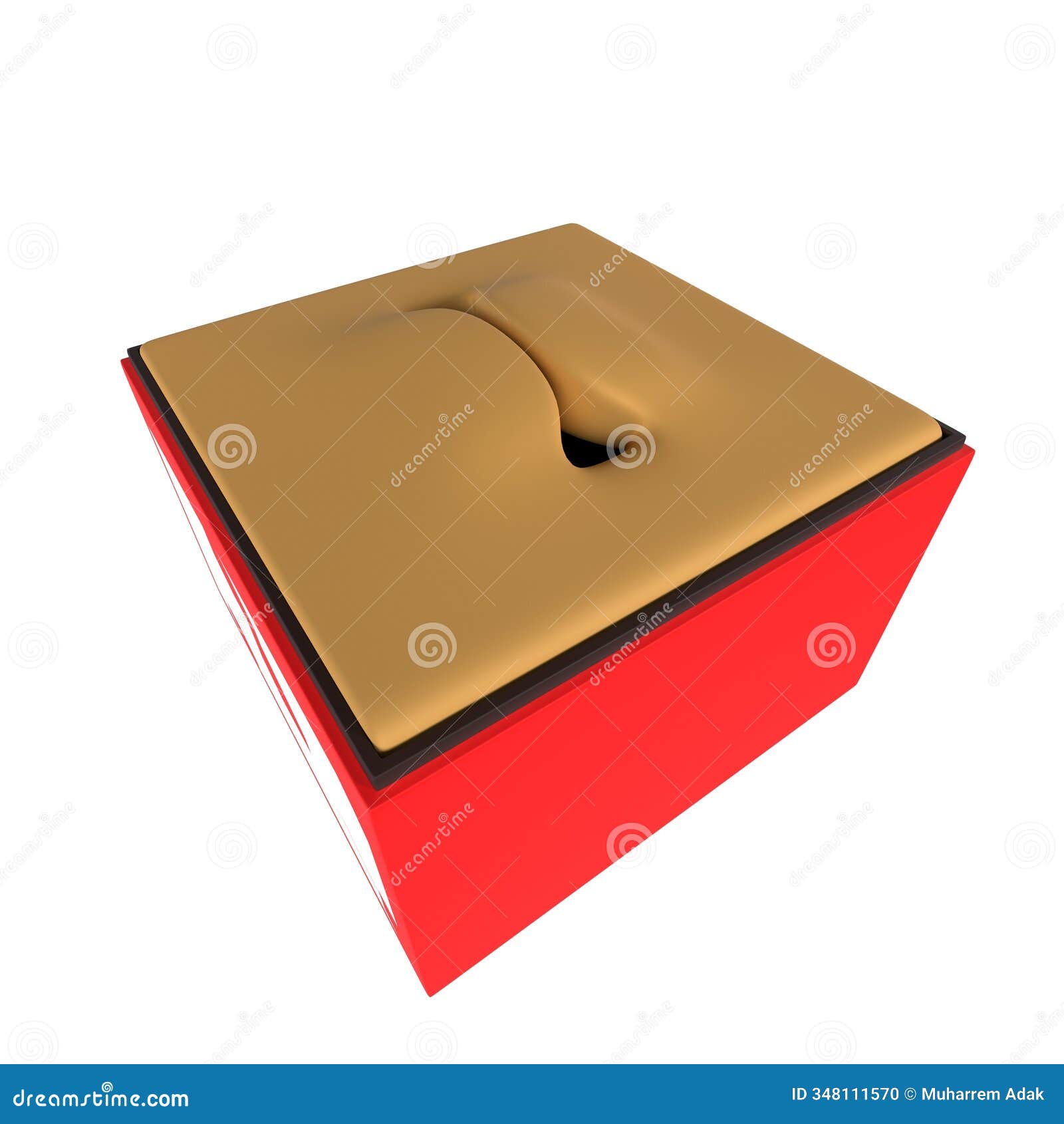 unique 3d rendering of a stylized box with a smooth lid