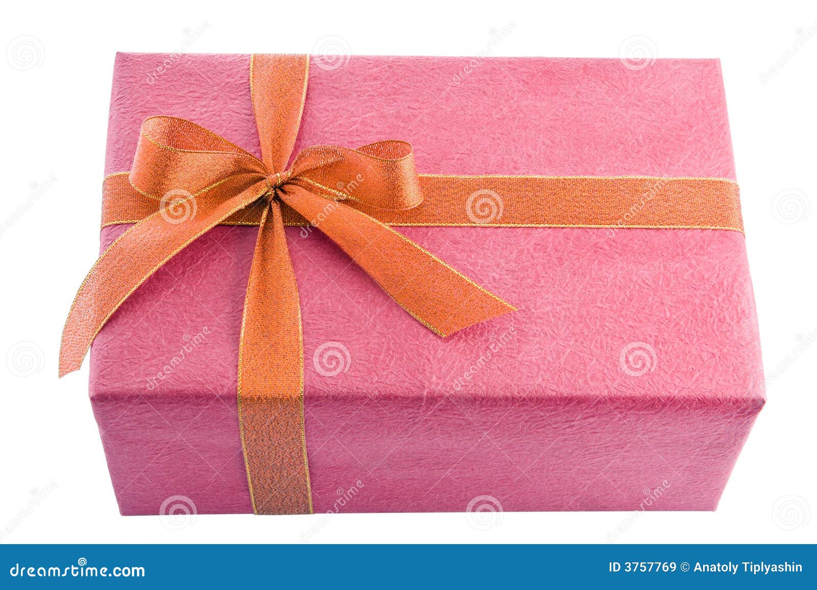 Red box gift with gold bow stock image. Image of celebration 3757769