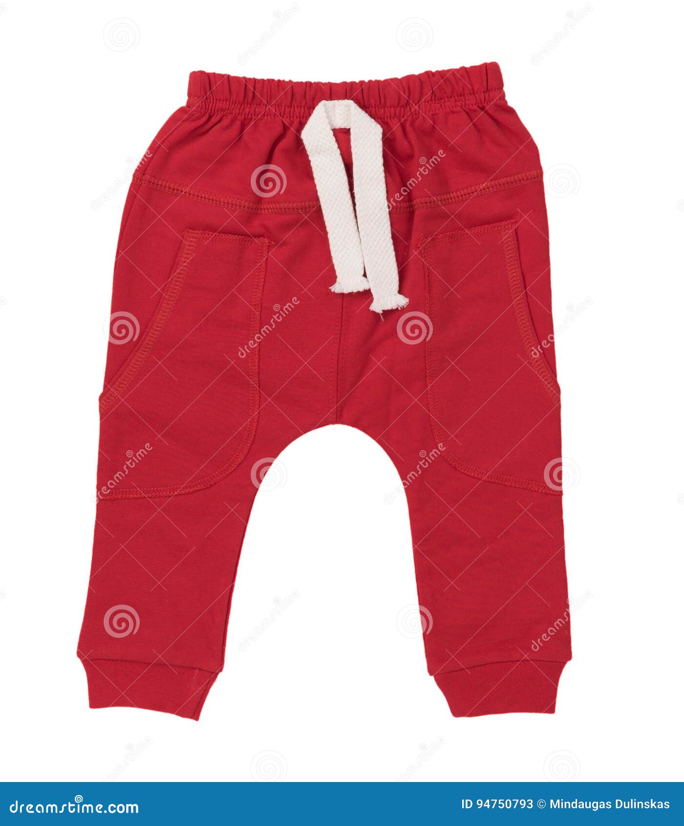 Red Boy Trousers. Isolated On White Background. Stock Image Image of