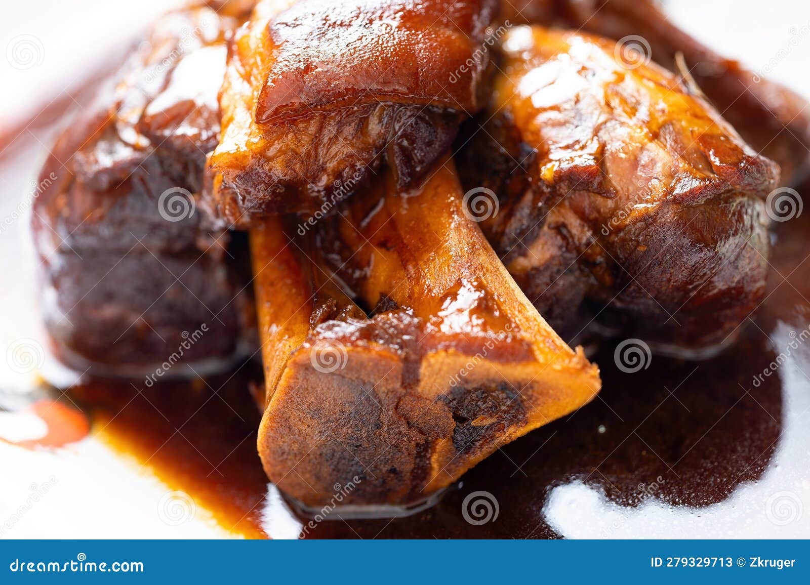 Red braised pork knuckle stock image. Image of tender 279329713